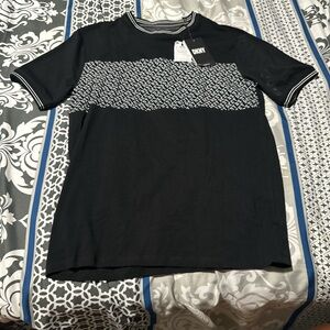 DKNY Men's Black and White Graphic Tee